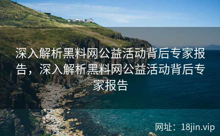 深入解析黑料网公益活动背后专家报告，深入解析黑料网公益活动背后专家报告